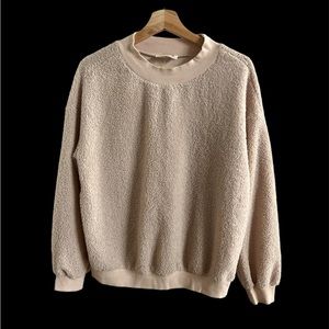 VICI tan/beige sweater with cuffed sleeves and waist line size small